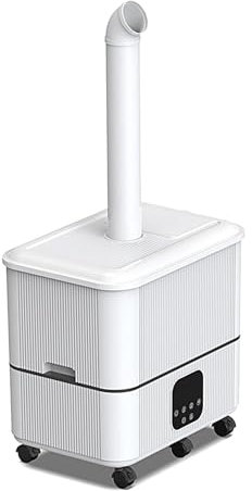 GUHPZA Humidificadores De 35 L para Dormitorio con Ruedas, Humidificador De Aire De Vapor Frío con Función De Temporizador, Humedad Constante Inteligente, 2 Formas De Recarga D,50,5 x 35,5 x 90,6 cm