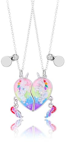 2 Pcs Collana dell'amicizia, BFF Collane, Collana Dell Amicizia per 2 Ragazze, Collana Pendente Unicorno, Amicizia per Regalo di Compleanno per Migliori Amici