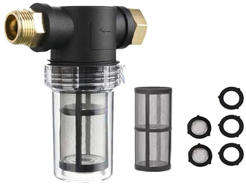 Gartenschlauch Filter 3/4, Vorfilter für Gartenpumpen und Hauswasserwerke Pipeline Filter Down-Sediment-Wasserfilter Pumpenvorfilter für Gartenbewässerung Pool (mit 100-Mesh-Filter *2)