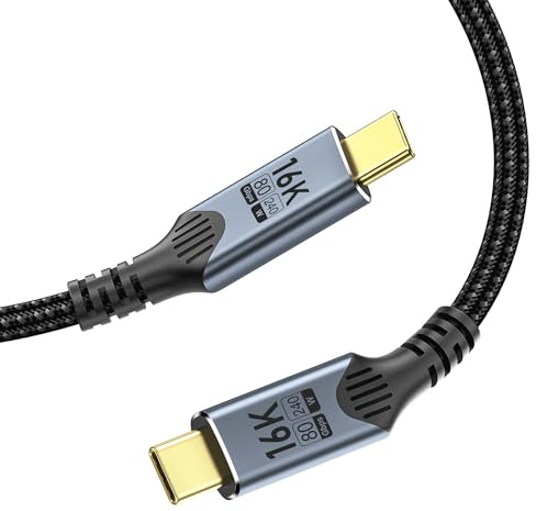 usb c auf usb c kabel 1 M Kompatibel für thunderbolt 5,USB 5 Cable Data Transfer 80Gbps,16K/8K/4K video,Typc C ladekabel 240W Schnell aufladen Kompatibel für thunderbolt 4/3 geflochten