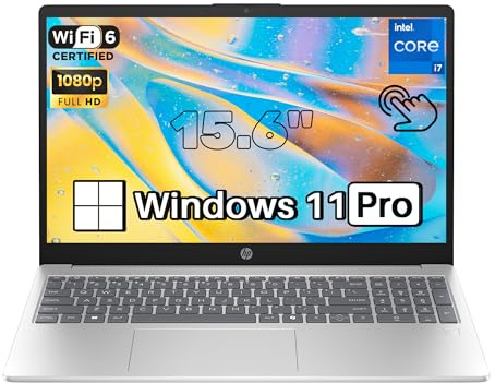 HP 15.6 Touchscreen Laptop Computer, Intel 13th i7 1355U (Up to 5.0GHz), Windows 11 Pro, 64GB RAM, 2TB SSD, Wi-Fi 6, FHD Display, Privacy HD Camera, Stereo Speaker, Copilot AI, RH-Accessories
