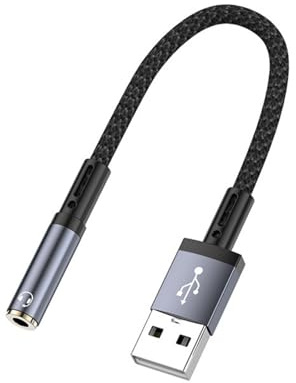 TQUXNGA USB To 3.5mm Adapter USB To 3.5mm Cable For Headphones Window Laptop Desktops Docking Station External Sound Card