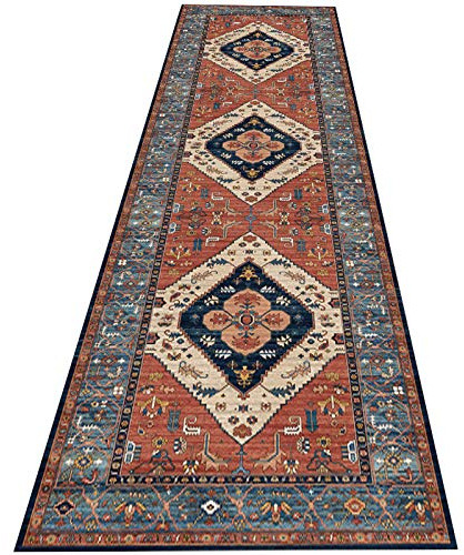 Tappeto classico passatoia per corridoio, ingresso e scale, disponibile in diverse lunghezze (16 m), resistente, elegante, morbido e antiscivolo, dimensioni: 80 x 200 cm