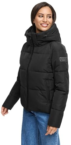 Navahoo Damen Winterjacke (XS-XXL) - gesteppt, abnehmbare Kapuze, 5 Taschen - N067
