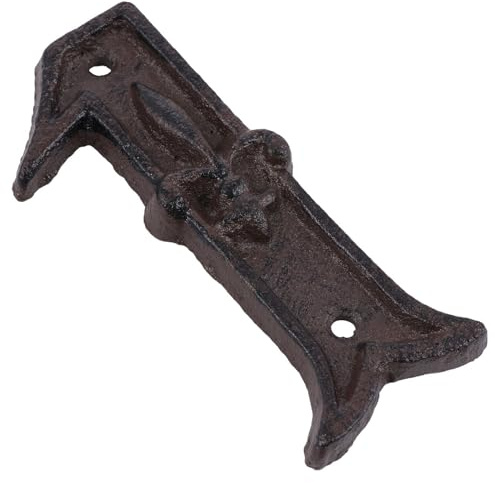 PENIKOKO Vintage Cast Iron House Number 1 Door Address Number Plaque for Home and Gate Metal Room Gate Sign with Mounting Holes Rustic Outdoor House Signs