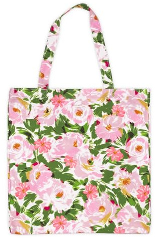 kate spade new york Canvas Tote Bag for Women, Cute Tote Bag for Mother's Day, Canvas Beach Bag, Book Tote with Pocket (Hidden Garden)
