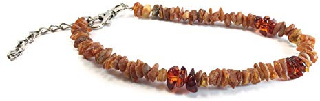 Bernsteinkette für Hunde aus Roh Baltischer Bernstein | Zeckenhalsband | Bernstein Gegen Zecken | Zecken und Flohschutz Halsband (50-55 cm)