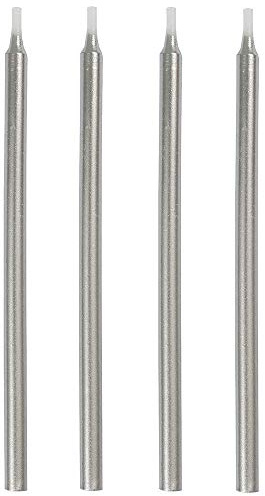 Unique Elegant Silver Birthday Candles - 5 (Pack of 12) - Dazzling Metallic Finish - Perfect for Celebrations & Parties