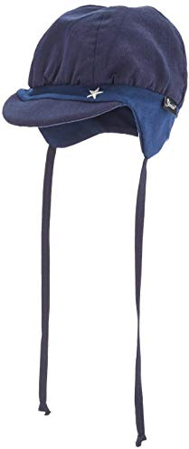 Sterntaler Ballonmütze für Jungen mit Bindebändern, Ohrenklappen und Stern-Motiv, Alter: 5-6 Monate, Größe: 43, Blau (Marine)