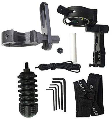 MILAEM Bogenschieß zubehör Set 5 Pin Visier Pfeilauflage Bogenstabilisator Bogen Sling Bogensehne Wachs für Compoundbogen und Recurve Bogen (Schwarz)