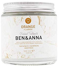 BEN & ANNA ORANGE MIT FLUORID | Zahnpasta im Glas | Natural Care Bio Toothpaste Orange, 100g | nachhaltige Naturkosmetik | vegan