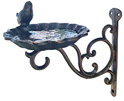 Dio Vogeltränke Nostalgie Stil 25x22 cm Futterstelle Gusseisen Wandhalterung Garten
