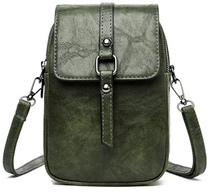 LassZone Crossbody Phone Bag for Women Vegan Leather Cross Body Bag Mini Shoulder Handbags Cellphone Pouch Coin Purse Wallet With Earphone Hole Long Strap