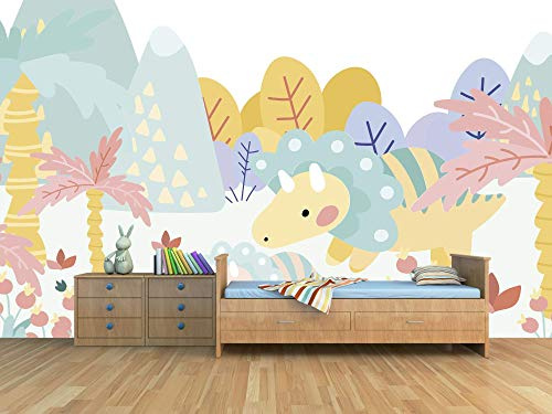 Oedim Fotomural Infantil Vinilo para Pared Dinosaurio Colores | Mural | Fotomural Vinilo Decorativo | 200 x 150 cm | Decoración comedores, Salones, Habitaciones