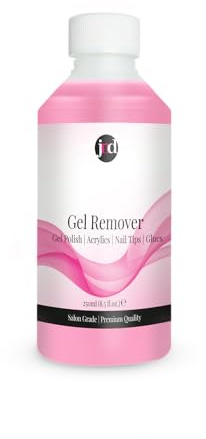 JND Gel Polish Remover with Acetone for Fast Action Removal of Nail Polish, Gels, Acrylics, Tips, and Glues