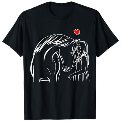 Bonitos regalos para amantes de la equitación y Camiseta de mujer ecuestre de manga larga en negro, talla S