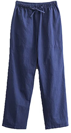 ZHOUXIAO Lin en Coton en Vrac Tai chi Pantalon Tang Tang Costume Pantalon Kung fu Pantalon Uniforme Grande Taille vêtements Traditionnels Chinois, Hanfu Pantalon Arts martiau
