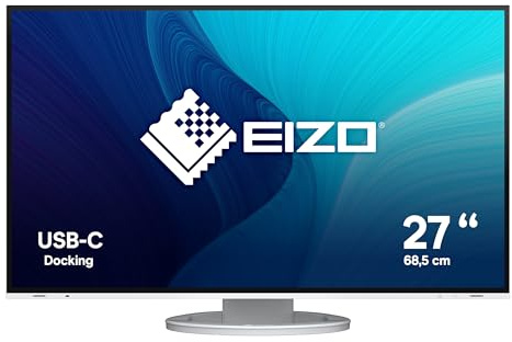 EIZO FlexScan EV2781-WT 68,5 cm (27 Zoll) Monitor (HDMI, USB Hub, USB-C, DisplayPort, 5 ms Reaktionszeit, Auflösung 2560 x 1440, höhenverstellbar) weiß