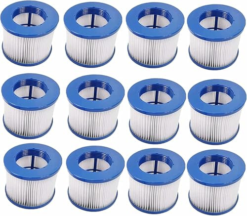 woejgo Spa filterkartusche für Whirlpool zubehör,Clever Spa Filter 75 * 100 mm Poolfilter kompatibel Spa Pools,filterkartusch Pool Filter Lamellenfilter. (Blue-12pcs)