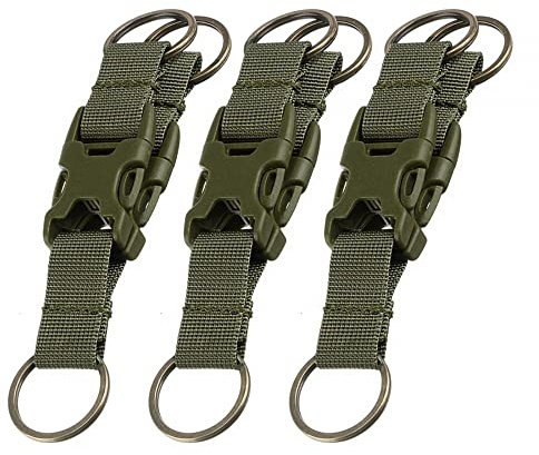 MiOYOOW 3 STÜCKE Taktische karabinerhaken schaukel Multifunktions Nylon Gürtelkarabiner mit Schlüsselring Rucksack Taktische Schnalle für Outdoor Sportgeräte Wasserflaschen Rucksack