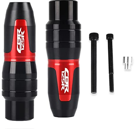 HSPORT Motorcycle Falling Protection Frame Slider Exhaust Sliders Crash Pad For CBR125R CBR 125R 125RR CBR125 R 2004 2022 2021 (Color : A 2 red)