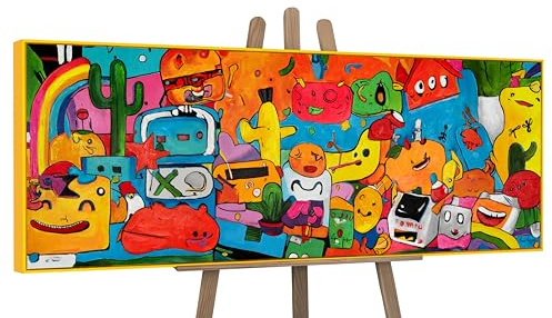 YS-Art Pop Art Abstrakt Acrylbild Farbenfrohe Welt handgemalt Bild froh