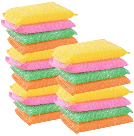 Generico 20Pezzi Spugne per Lavaggio Piatti Panni Lavabili per Cucina Casa Spugne Abrasive per Pulizia di Piatti Pentole Lavelli