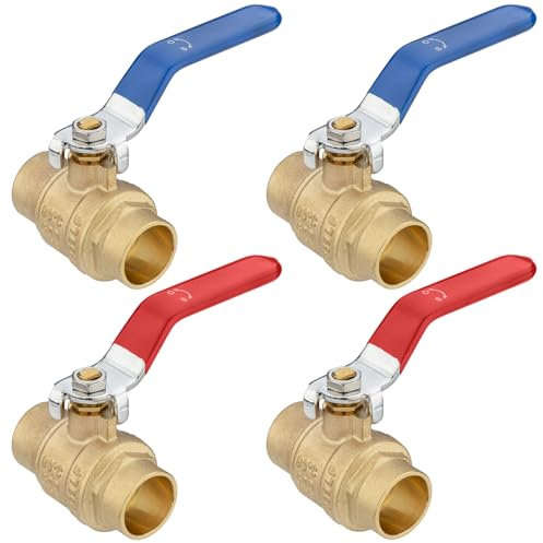 [4 Pieces] Lingmfg 3/4 Sweat Ball Valve Shut Off Valve LING-BV1-3/4FSWT-4