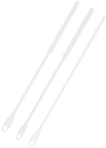 3pcs Extra Long Silicone Straw Cleaner, 9.45 Inch Crevice Brush, Pipe Cleaners, Kitchen Cleaning Tool (White)