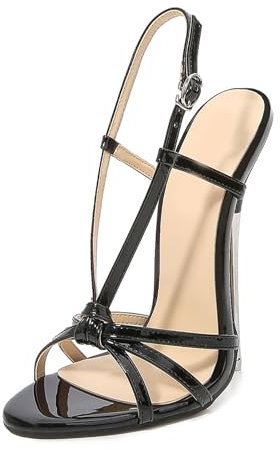 High Heels für Damen. Unisex-Sandalen mit extrahohem Absatz für Männer und Frauen. 16 cm Stiletto-Sandalen für Pole Dance und Stripper-Club,Schwarz,36 EU