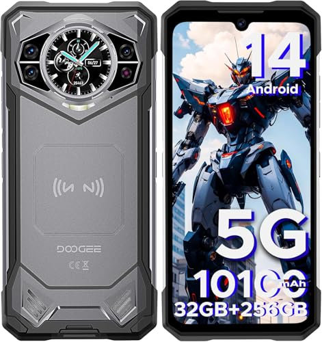 DOOGEE S200 Móvil Resistente 5G, 10100mAh/33W, 6.72”FHD+120Hz Movil Todoterreno Android 14, 32GB RAM+256GB ROM(2TB) DDR5, 100MP+20M PVisión Nocturn Teléfono Antigolpes, Smartphone WIFI6/FACEID/NFC