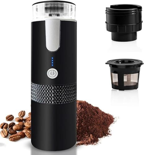 Catoco Tragbare Espressomaschine Tragbare Kaffeemaschine Kabellose Espressomaschine Kompatibel mit gemahlenen und K- Cup (W50mm* H43mm) Kapseln Ohne Heizfunktion
