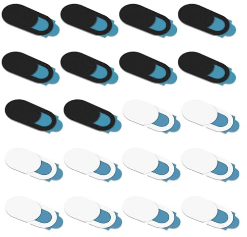 20 Pcs Laptop Camera Cover Slider, Webcam Cover, Laptop Camera Cover, Camera Cover with Webcam Camera Cover for Laptop Phone Camera for Your Privacy & Security (Black and White)