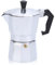 Caffettiera Moka in Alluminio, Antiscivolo e Resistente, Colore Argento, Capacità 3 Tazze-150 ml