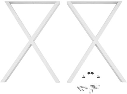 Bollomgy Tischbeine X-Förmige, Tischbeine Tischgestell Metall, 2 Stück Industrial Metallfüße Tischfüße Möbel-Tischbeine für DIY Schreibtisch, Esstisch, Couchtisch (Weiß)