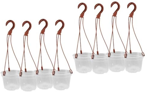YARNOW 8 Ensembles Pots d'orchidées Pot de Fleur Interieur Jardiniere Plastique Jardinière rectangulaire Pots Suspendus pour l'intérieur Pot Suspendu bac à Fleurs en Plastique Transparent
