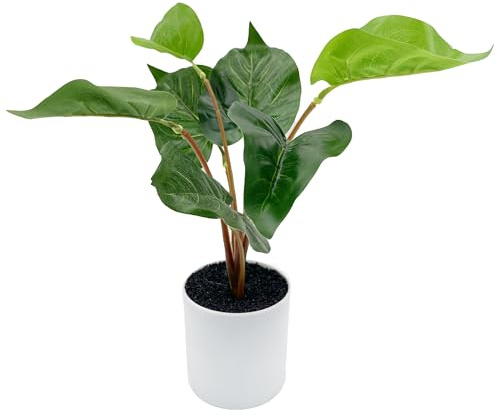 duoyif Fausse Plante avec Pot, Monstera Plantes Artificielles, Vert Plante Artificielle, Plastique Fausse Plante en Pot pour Deco Cuisine Salles De Bains Bureau Salon Chambre Balcon (b Monstera)