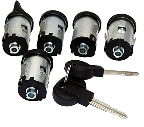 Jodriva DOOR LOCK BARREL SET, for Fiat, SCUDO, for Citroen, XM XANTIA SYNERGIE DISPATCH JUMPY 1995-2007 9170.AY 4162C9 Car Door Lock(5pcs Barrel)