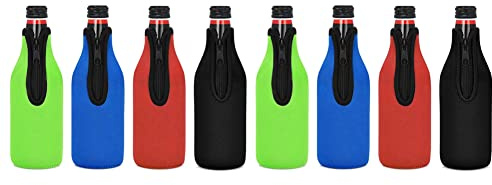 Wzxksoac 40 Pack Beer Bottle Insulator Sleeve Keep Drink Cold,Zip-Up Bottle Jackets,Beer Bottle Cooler Sleeves,Neoprene Cover
