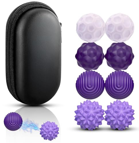 8pcs Balle Anti-Stress Boule Anti Stress Adulte Jouets Billes Magnétiques Texturées Sensoriels Silicone Fidget Toys de Destressant Portables Multicolore Boules d'Massage pour Adult Cadeau(Violet)