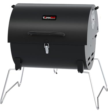 CosmoGrill NEW Tapan Oil Drum Charcoal BBQ Grill, Portable Smoker, Outdoor Barbecue, Camping, Picnic, Adjustable Vents, Compact, Warming Rack, Foldable, Home Cooking, Tabletop Travel, Garden Parties