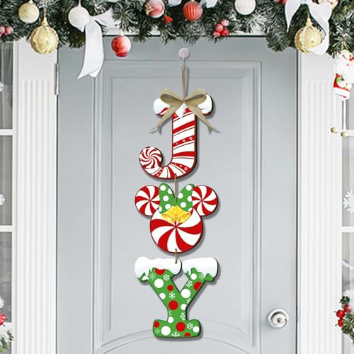 Weihnachtsdekorationen Joy Türschild, Weihnachtskranz für die Haustür, kreatives Joy Willkommensschild Türdeko für Weihnachtsfeier, Winter, Zuhause, Urlaub