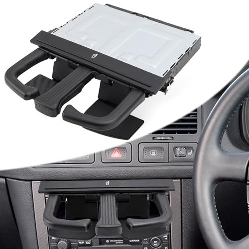 LPZMPZ Mugghållare bil instrumentbräda mugghållare vikbar dryckeshållare kompatibel med VW Bora Jetta Golf MK4 A3 S3 A4 A6 Q5 OEM 8P0885995B 1J0858601D (svart)