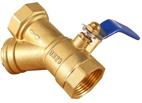 Silkwish Messing Kugelhahn 1 Zoll - IG 1 Absperrventil mit Schrägfilter und Hebelgriff - Innengewinde Dreiwege-Kugelhahn - Y Absperrhahn Wasserhahn Sicher für Trinkwasser