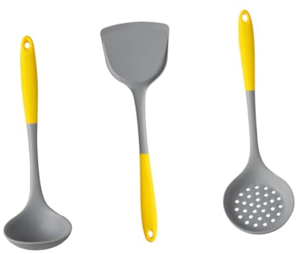 SMASOLO Set di Utensili da Cucina in Silicone Riutilizzabili e Pratici Cucchiaio Forato, Spatola e Mestolo per Cucinare Qualità e Resistenza