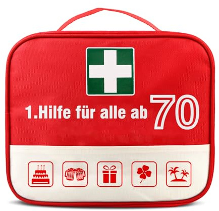 TUZELIYA Originelle 70 Geburtstag Geschenk Männer & Frauen - Lustige 1. Hilfe Tasche zum 70. Geburtstag - 70.Geldgeschenke Geburtstag - Personalisierbares Geschenk