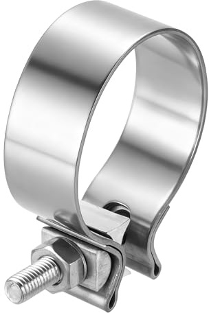 sourcing map T-Bolt Hose Clamp Stainless Steel 68-70mm Band Width 30mm | Joint Bolt Exhaust Clamp for Pipes Mufflers Hose Water Pipe, Silver