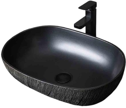 Bathroom Sink Single Pedestal Basin Oval Washbasin Household Bathroom with Accessories Countertop Basin