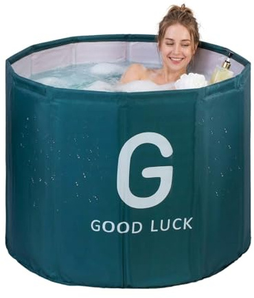 Baignoire portable améliorée pour adultes, 80 x 65 cm, baignoire pliable pour bains de glace et bains chauds – Bain de thérapie par le froid pour la récupération musculaire pour les athlètes (seau de