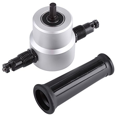 Naroote Taglierina per Metalli a Doppia Testa Efficiente Roditrice per Lamiere per Trapano Elettrico Kit di Utensili da Taglio per Lamiera di Acciaio Alluminio Rame Acciaio Inossidabile, Direzione